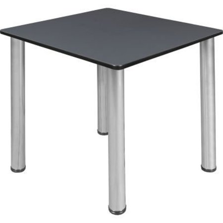 REGENCY SEATING Regency Kee 30" Square Multipurpose Breakroom Slim Table, Grey/ Chrome TB303018GYBPCM